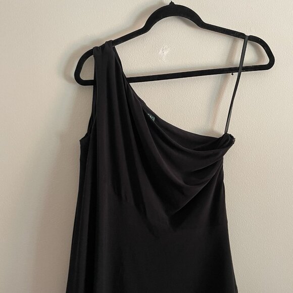 Lauren Ralph Lauren Women 10 Jersey Asymmetrical Layered One Shoulder Jumpsuit - Picture 7 of 13